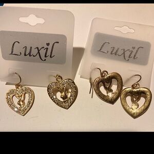 Gold PLAYBOY BUNNY CRYSTAL SMALL HEART EARRINGS NEW Nickel Free t#1storwhtboxwhi